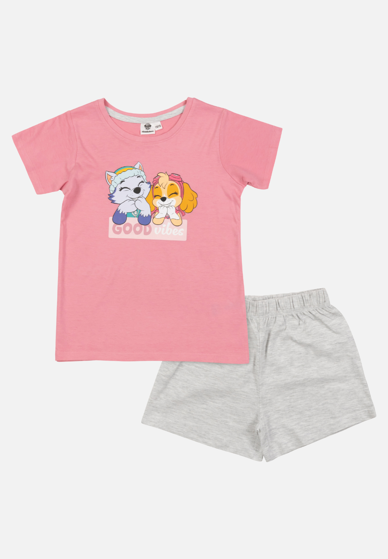 pyjama set kurz - grau/rosa