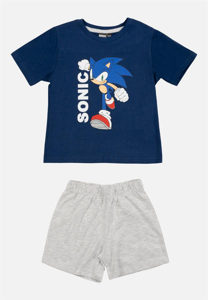 Pyjama Set Kurz - blau/grau