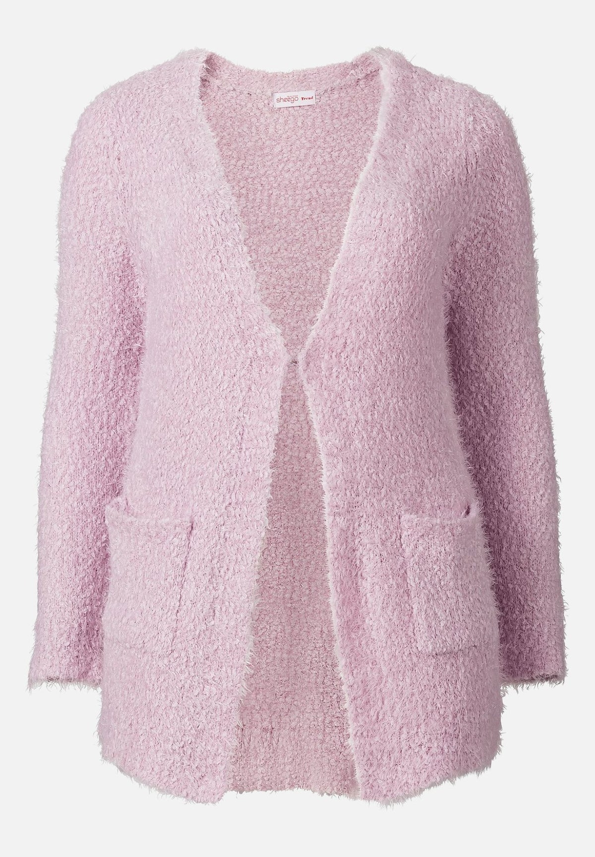 longstrickjacke mit taschen - rosa