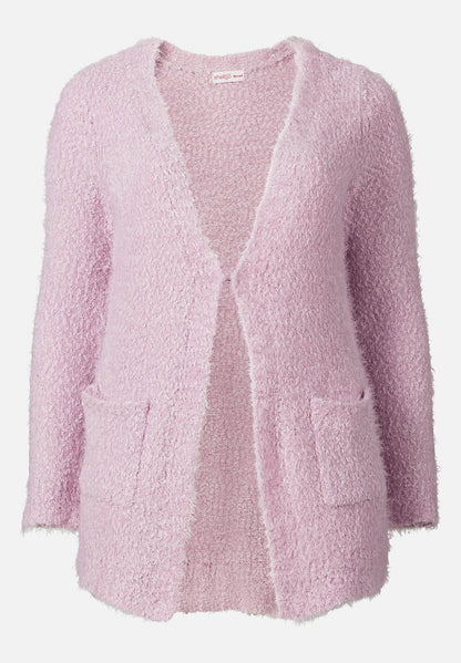 Longstrickjacke mit Taschen - rosa