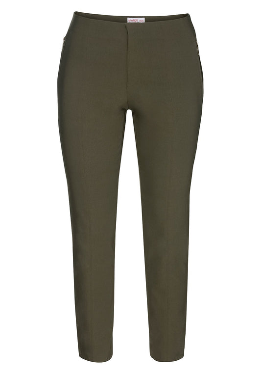 Schmale Stretch-Hose - grün