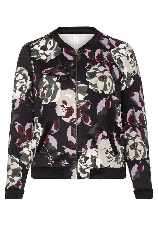Bomberjacke mit Blumen-Druck - mehrfarbig