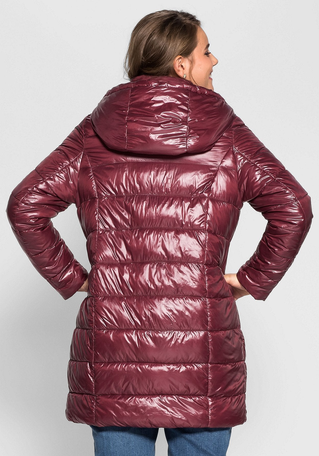 steppjacke in 2-in-1-optik - rot