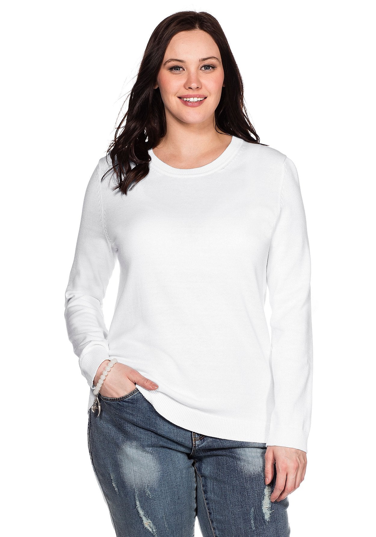 basic pullover - weiß