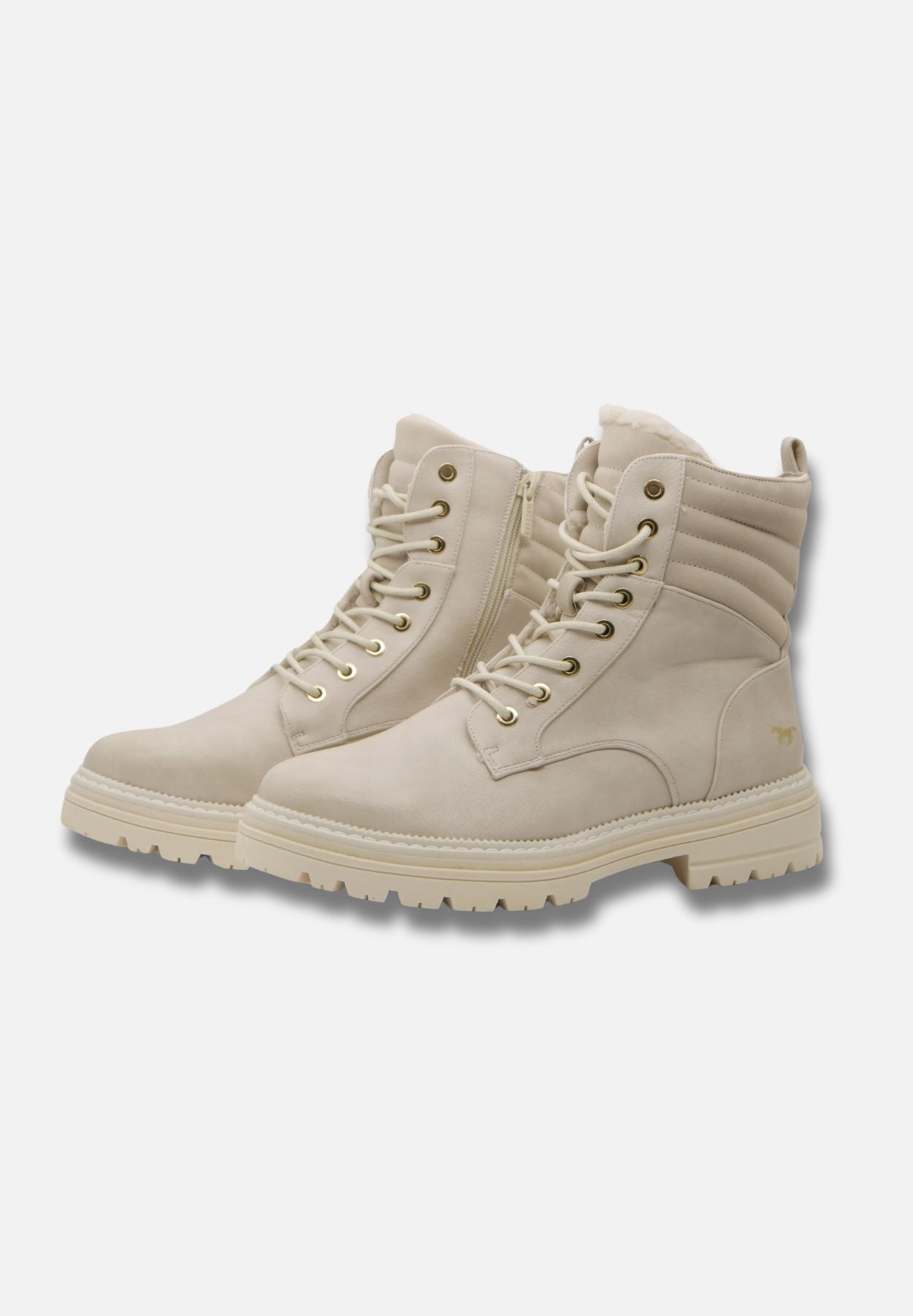 schnürstiefelette - boots - beige