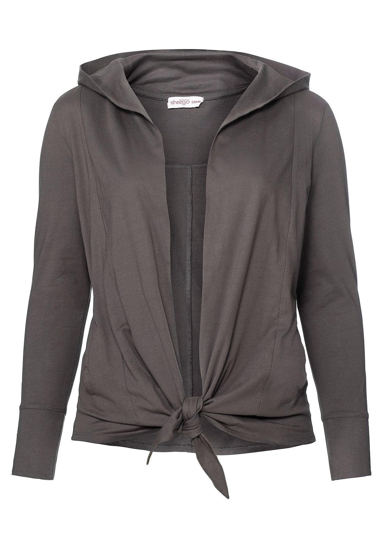 shirtjacke in zipfel-form - grau