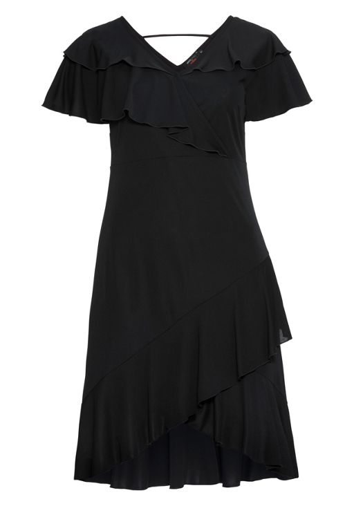 carmen-kleid mit volants - schwarz