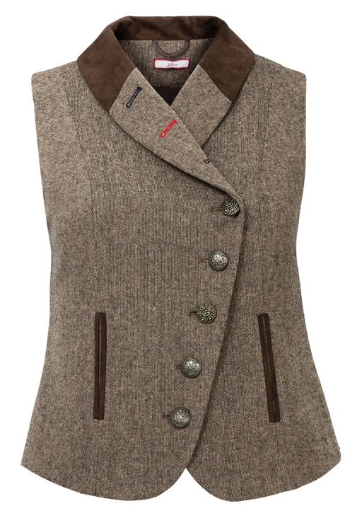 tweed-weste - braun