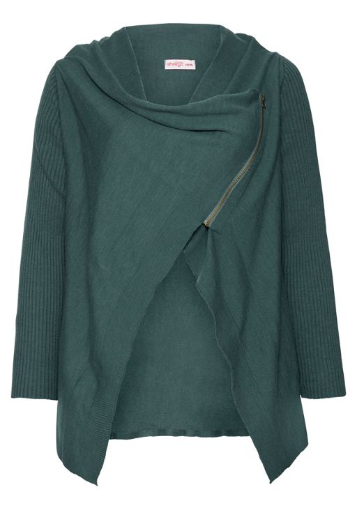 Cardigan in asymmetrischer Form - grün