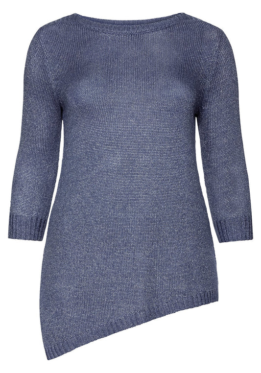 Pullover aus edlem Glanzgarn - blau