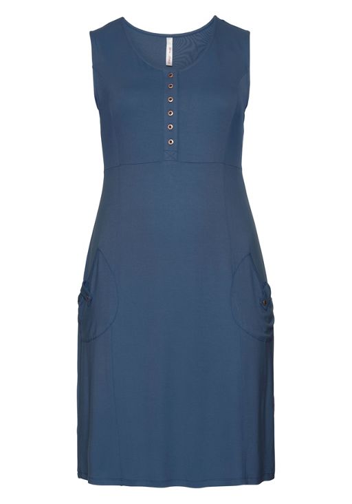 jerseykleid mit knopfleiste - blau