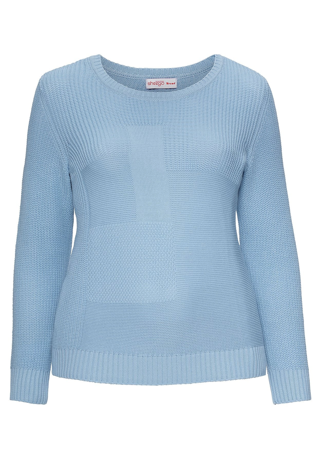 pullover mit strickmuster - blau