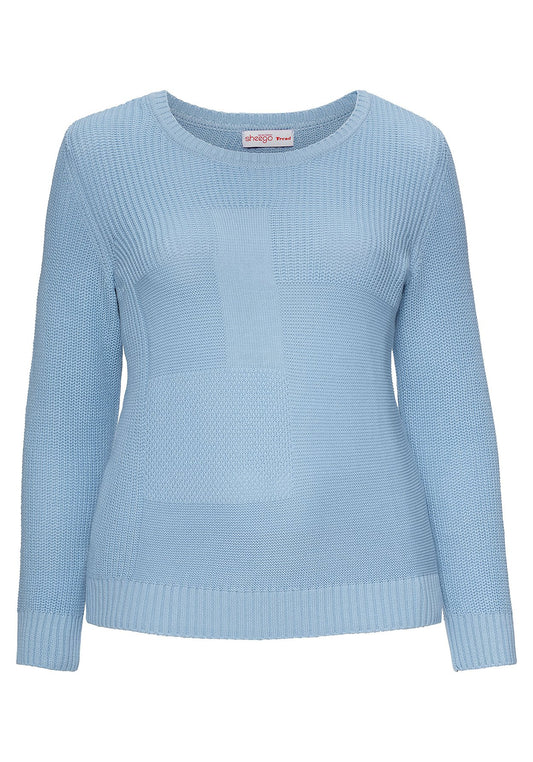 Pullover mit Strickmuster - blau