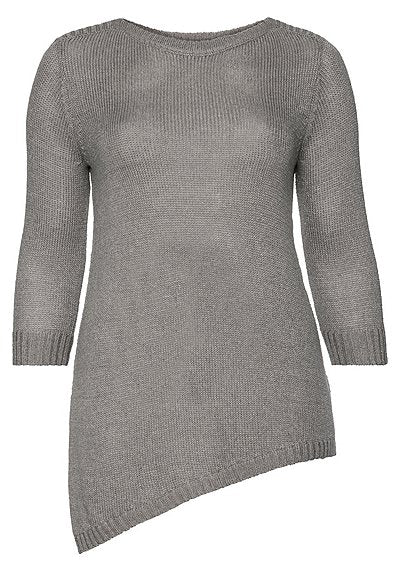 Pullover aus edlem Glanzgarn - grau