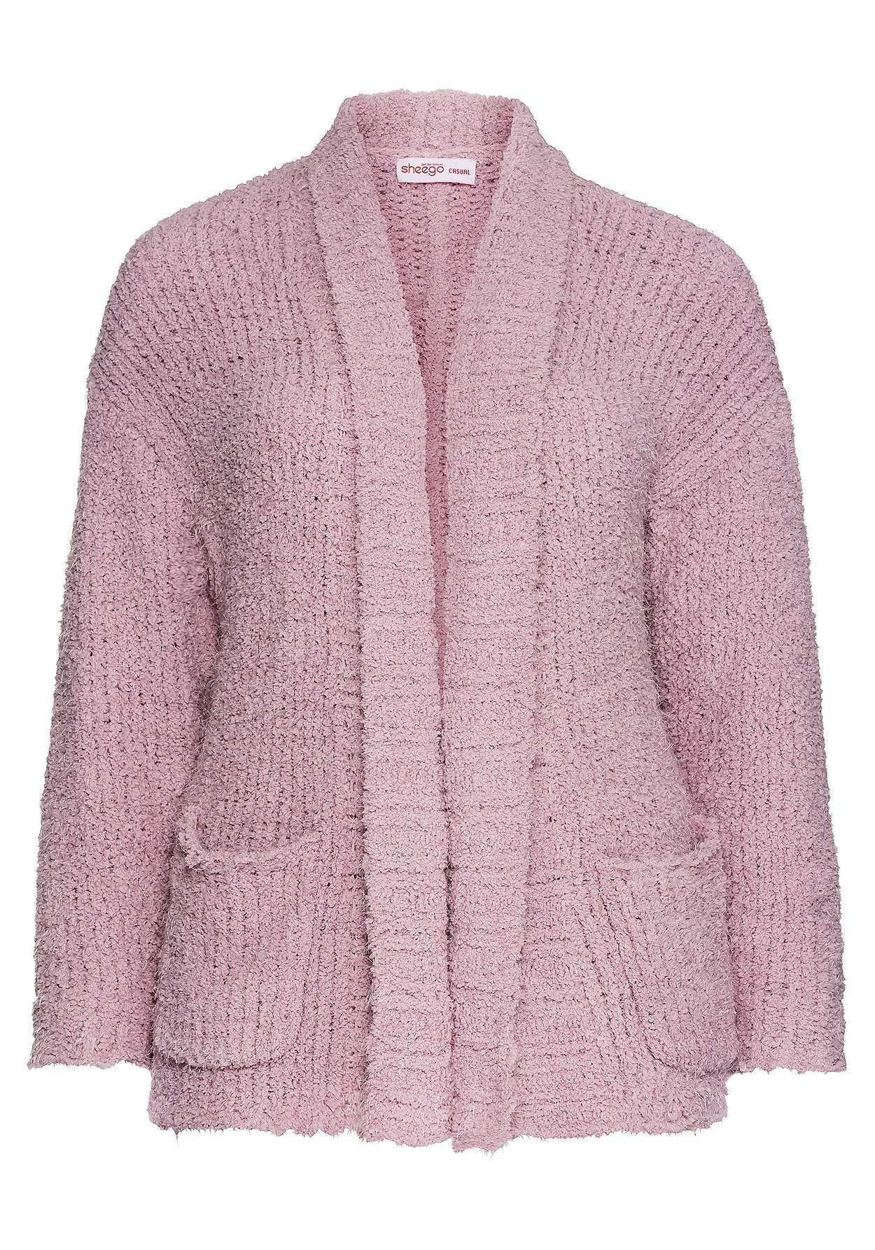 cardigan mit schalkragen - rosa