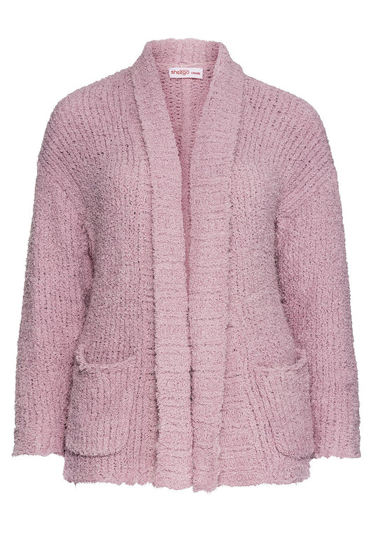 Cardigan mit Schalkragen - rosa