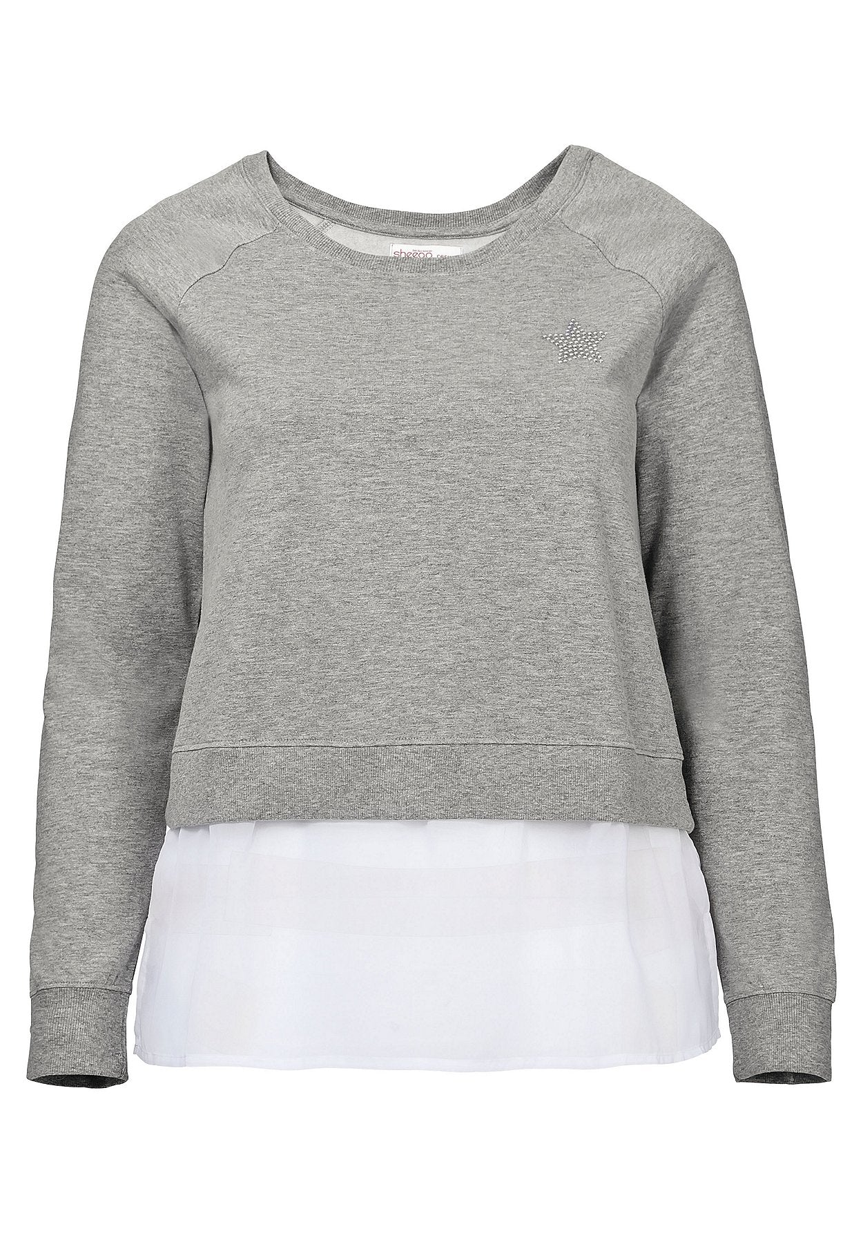 sweatshirt in 2-in-1-optik - grau