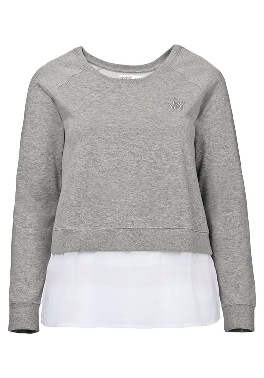 Sweatshirt in 2-in-1-Optik - grau