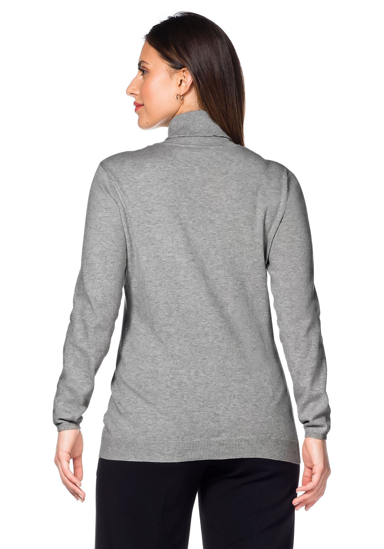 rollkragenpullover mit kaschmir - grau