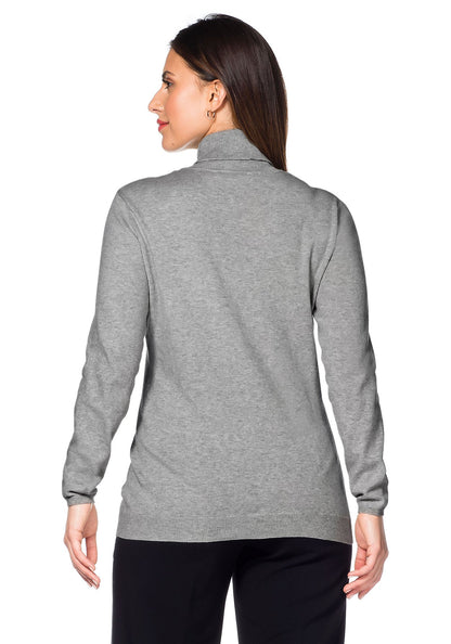 Rollkragenpullover mit Kaschmir - grau