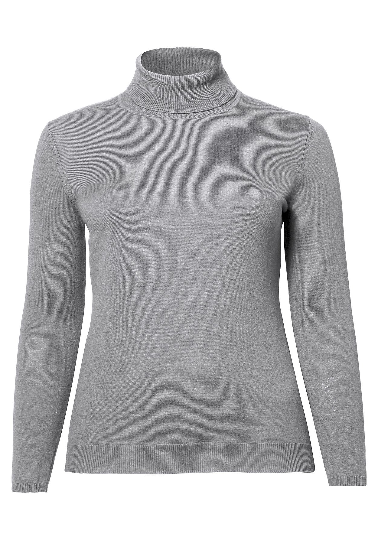 rollkragenpullover mit kaschmir - grau