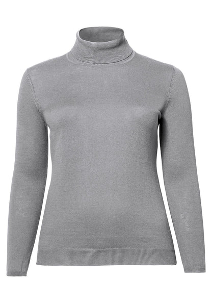 Rollkragenpullover mit Kaschmir - grau