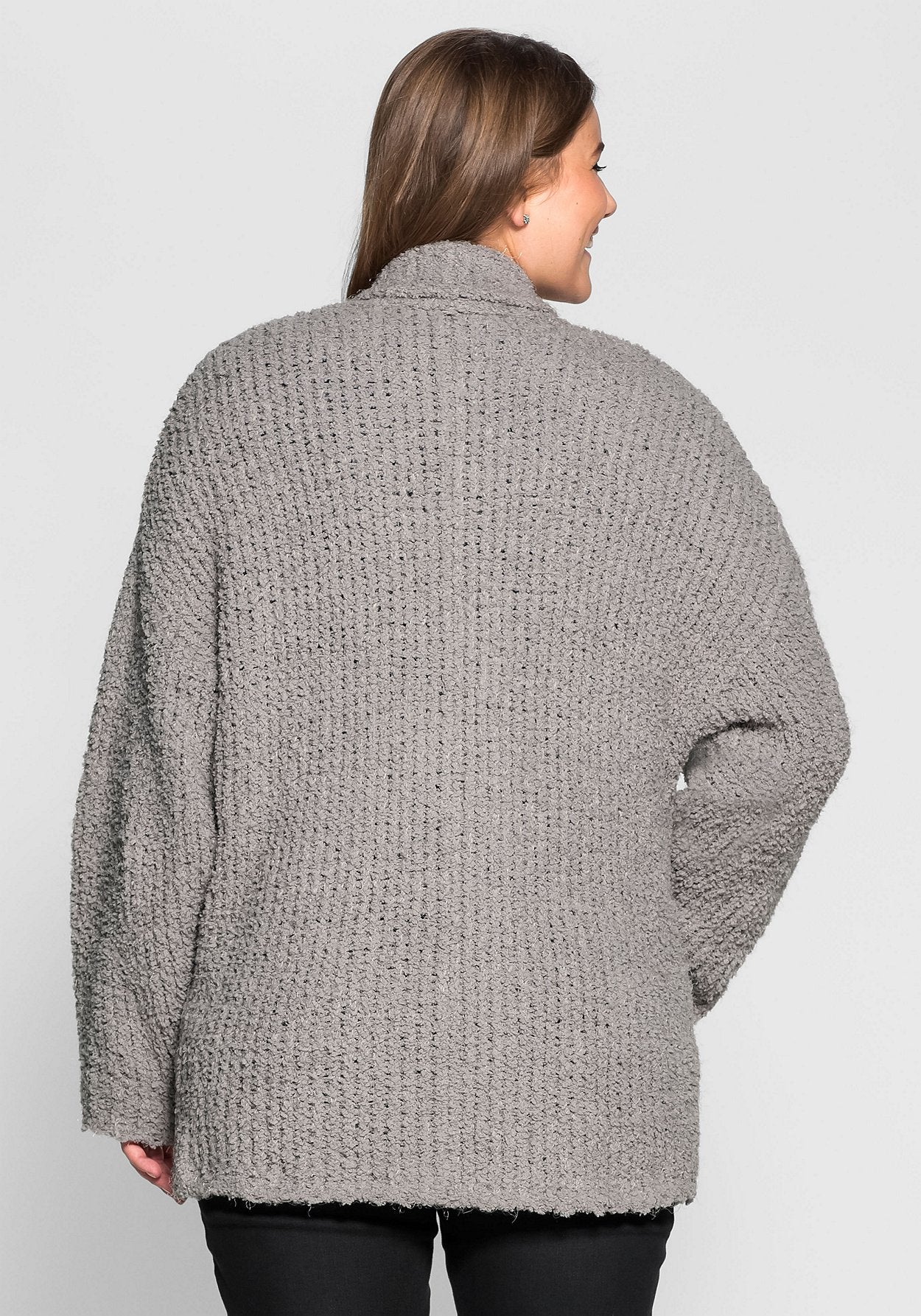 cardigan mit schalkragen - grau