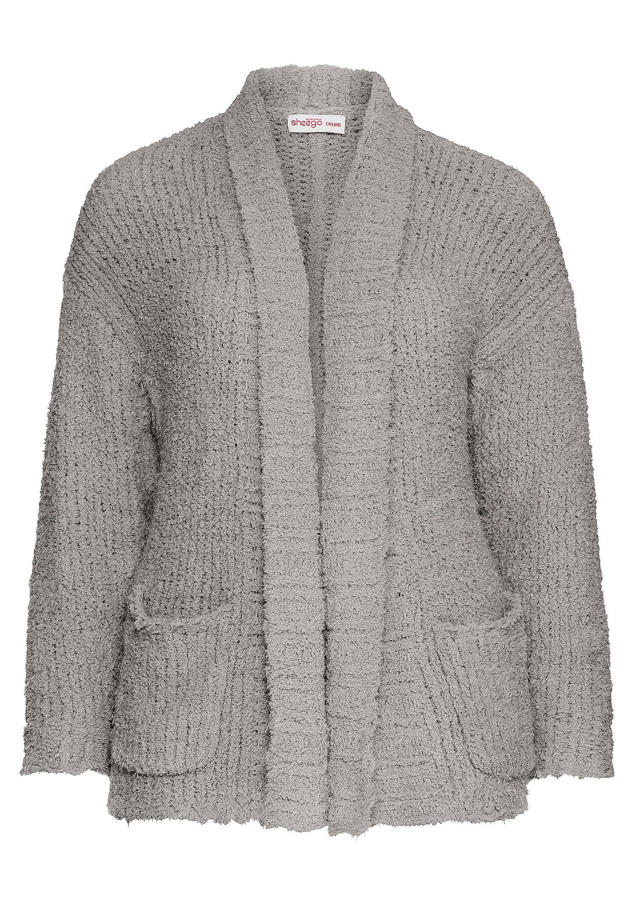 cardigan mit schalkragen - grau