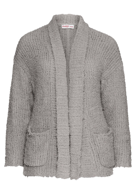 Cardigan mit Schalkragen - grau