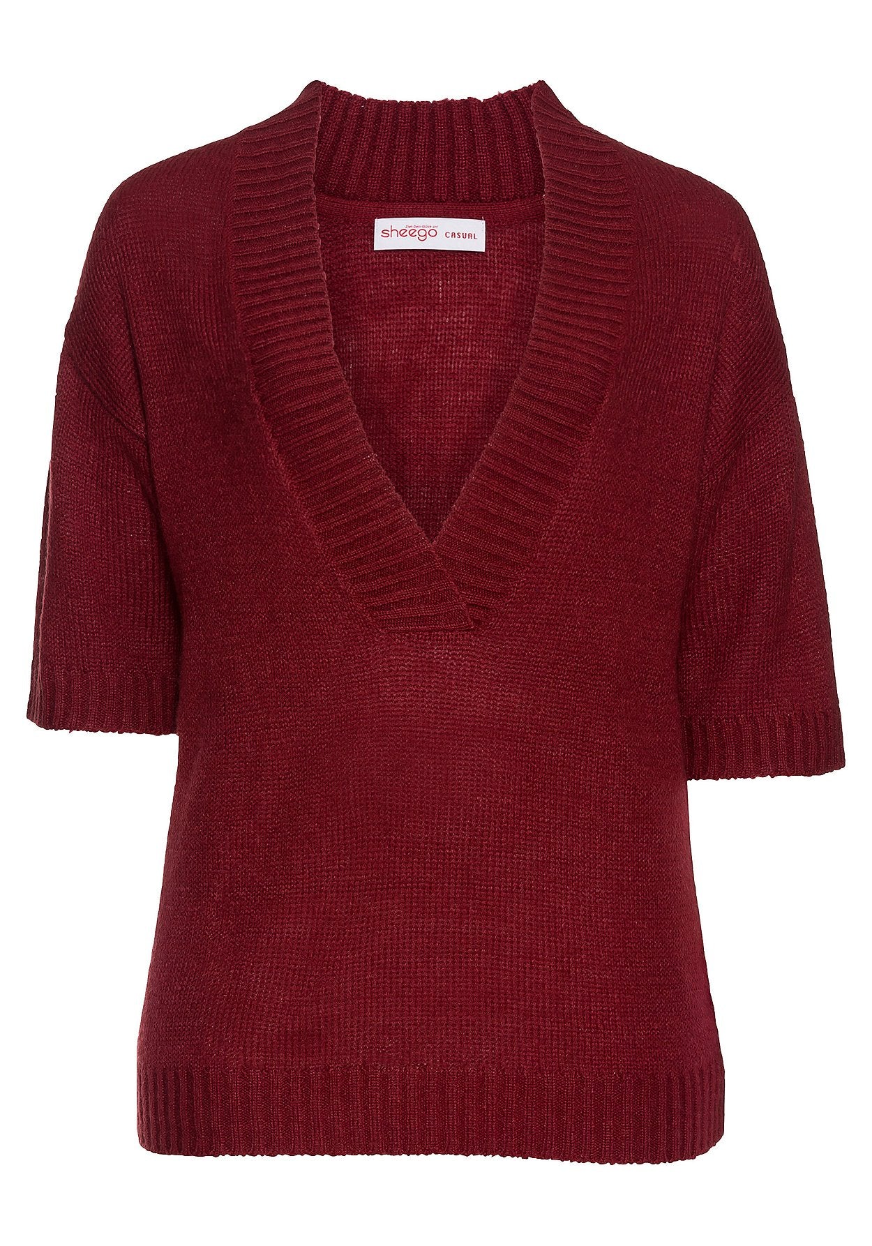 pullover in oversized form - bordeauxrot