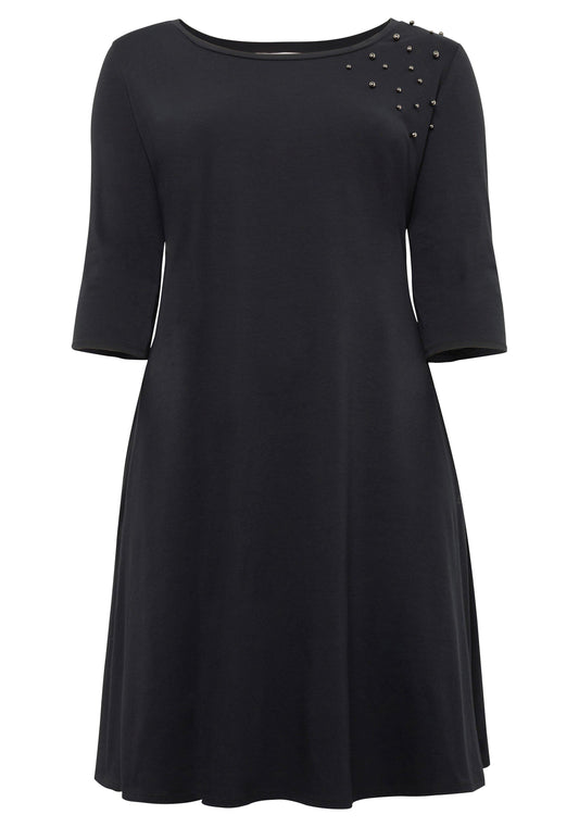 Kleid mit Perlen - schwarz