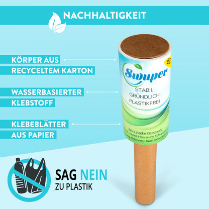 Fusselrollen Set: 4 Rollen + 1 Griff - weiß