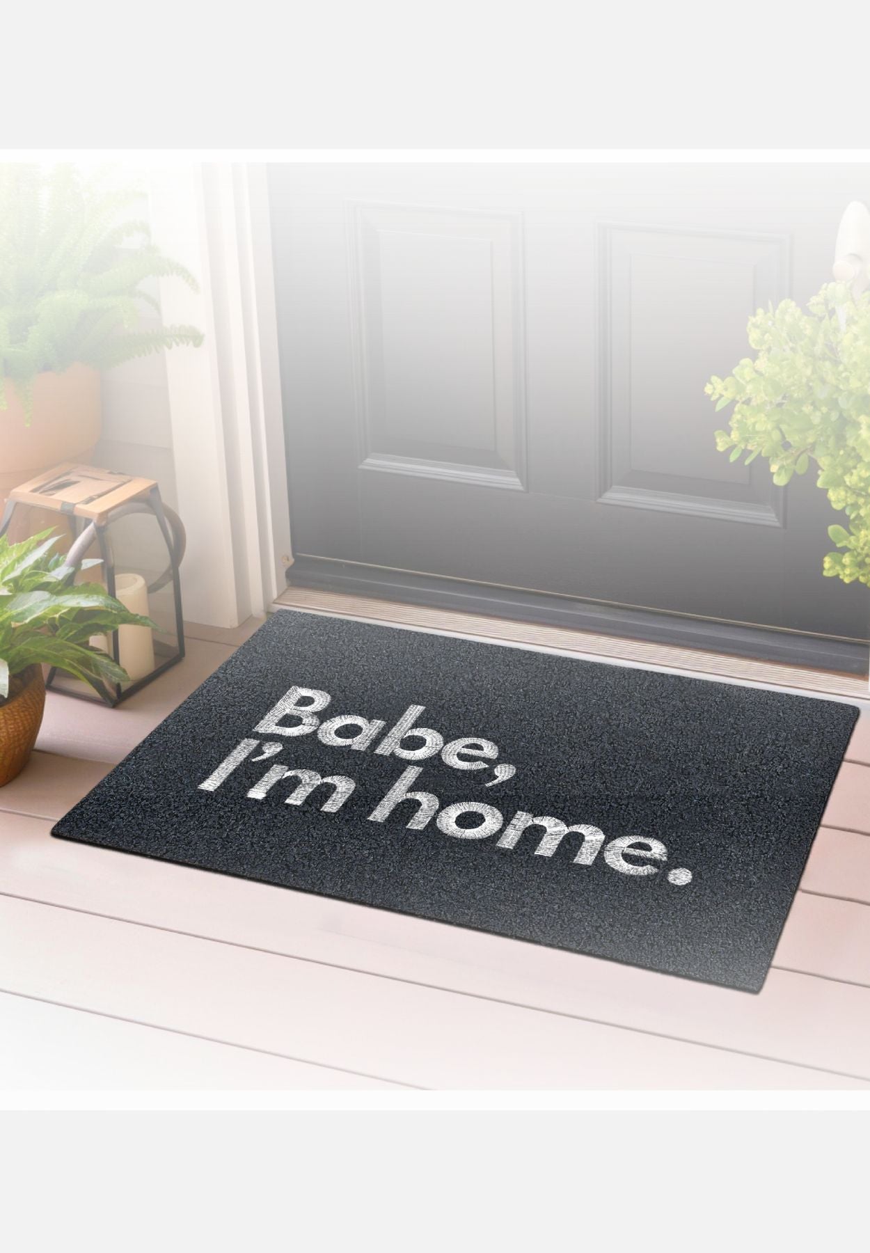 fußmatte - anthrazit babe, i am home.