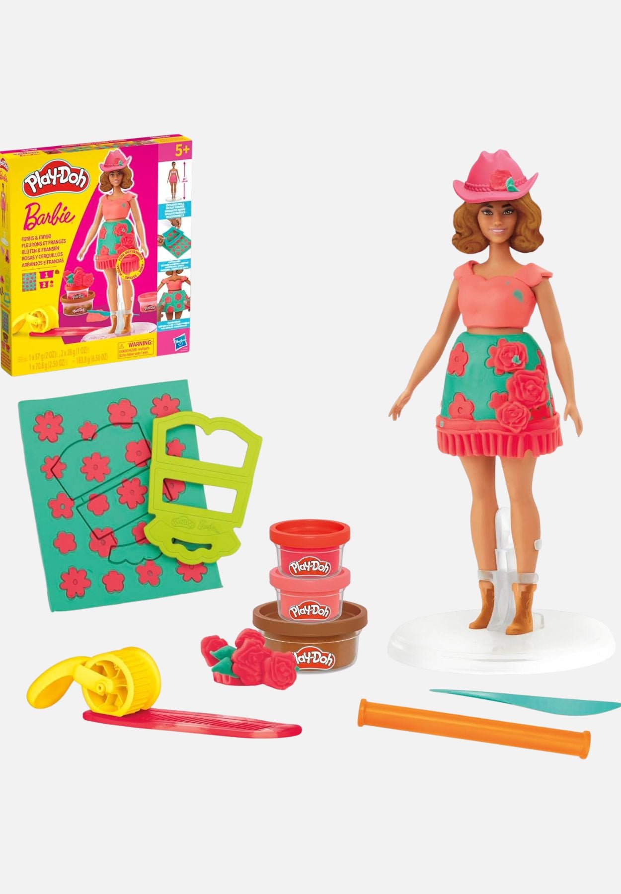 barbie knete set (blüten & fransen) | modelliermasse für kinder - mehrfarbig