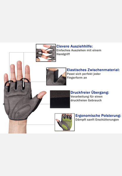 Halbfinger Fahrradhandschuhe - schwarz