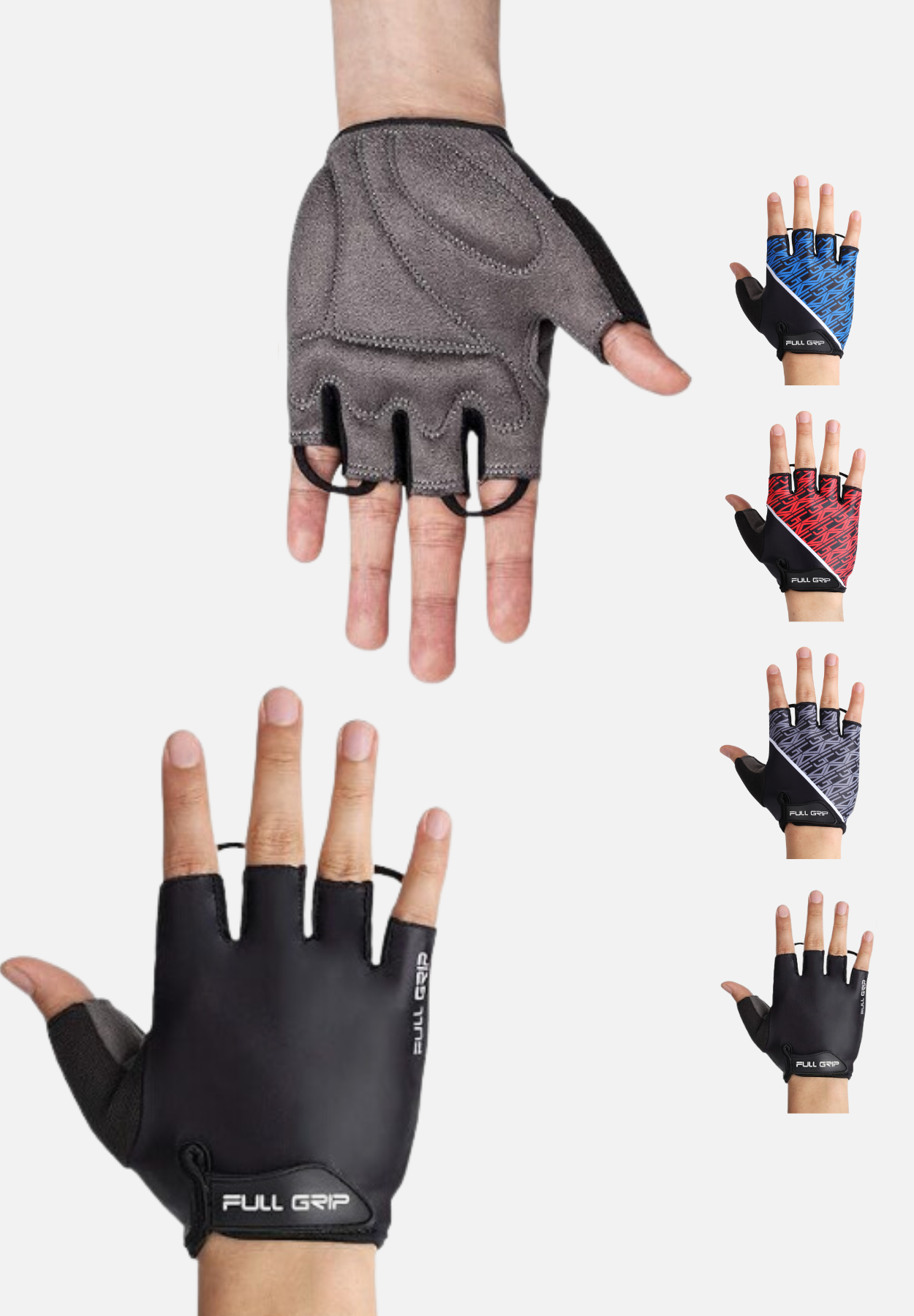 halbfinger fahrradhandschuhe - schwarz