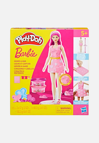 Barbie Knete Set (Herzen & Haare) | Modelliermasse für Kinder - mehrfarbig