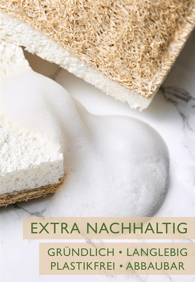 spülschwamm luffa - gurke 4er pack - weiß