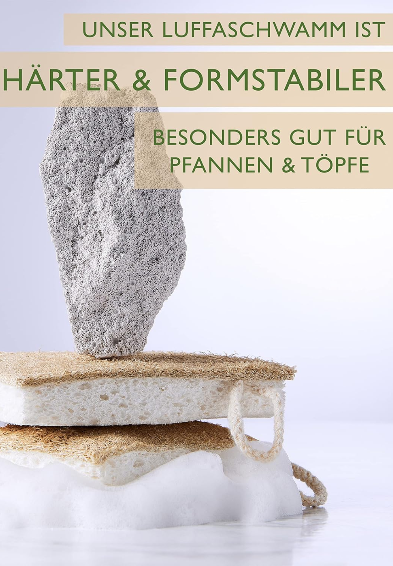 spülschwamm luffa - gurke 4er pack - weiß