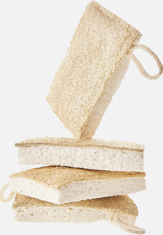 Spülschwamm Luffa - Gurke 4er Pack - weiß