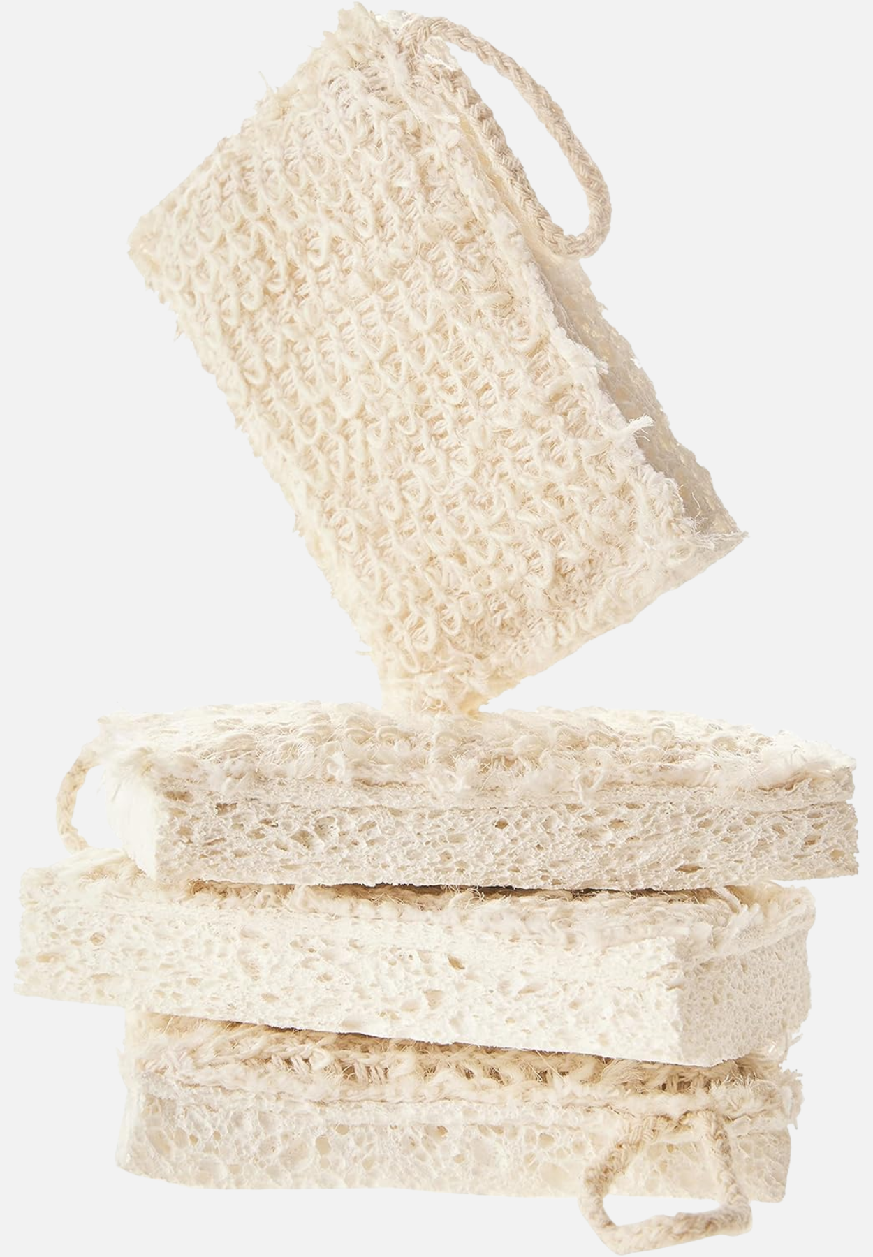 spülschwamm baumwolle - flachsfaser 4er pack - weiß