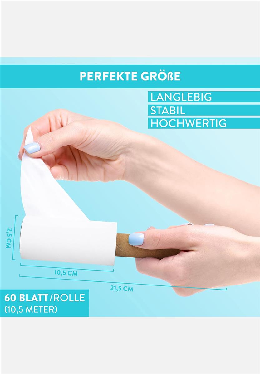 ersatzrollen für fusselrolle 4er pack - weiß