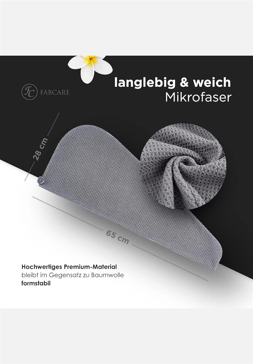 haarturban 2er pack - grau