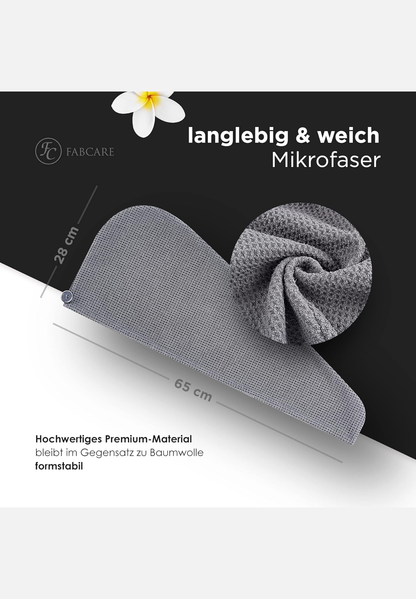 Haarturban 2er Pack - grau