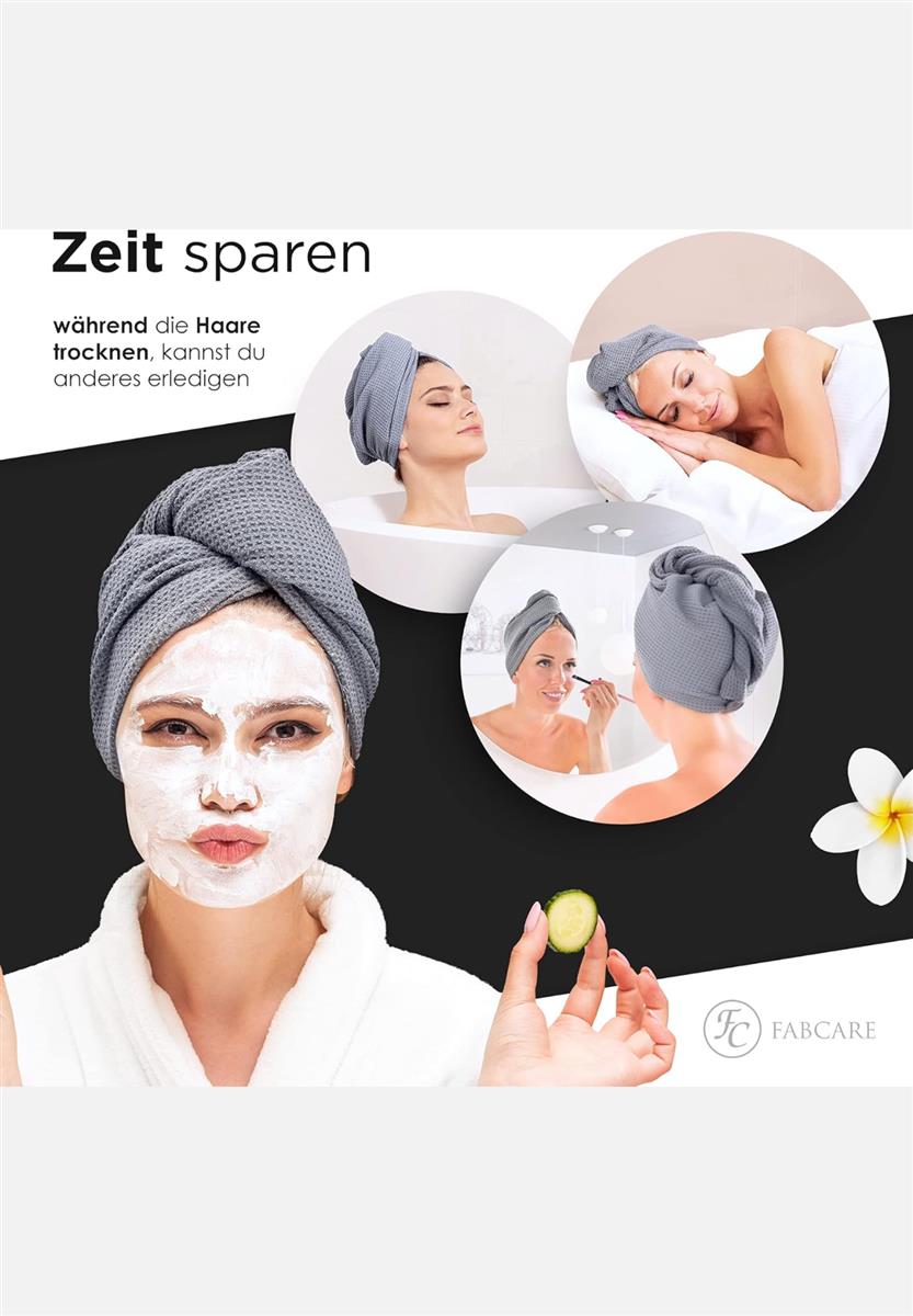 haarturban 2er pack - grau