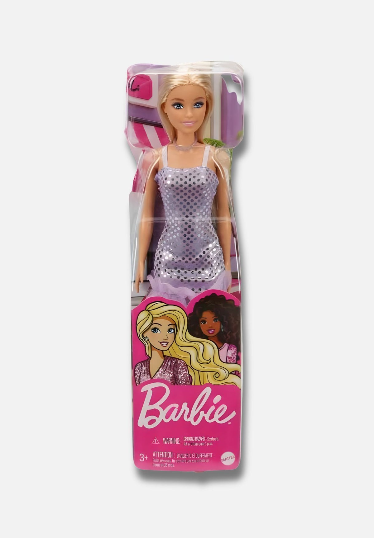 puppe mit glitzer kleid - mehrfarbig